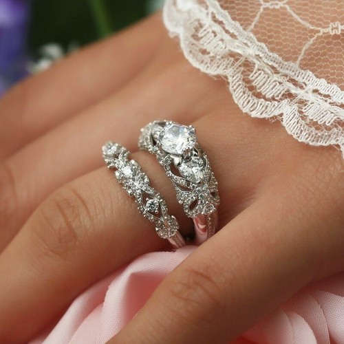 Bague mariée or blanc - de, en