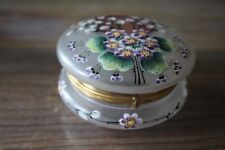 Bonbonnière Boîte verre givré floral émaillé Art Nouveau