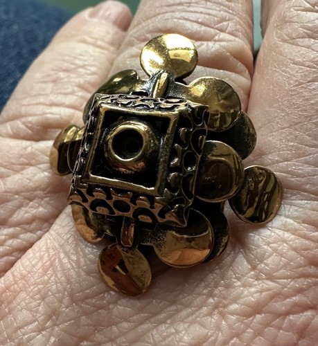 Bague brutaliste bronze - bague, en