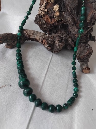 Collier malachite pierres - en, malachite,pierres