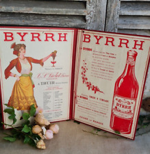 ANCIEN CARTON PUBLICITAIRE PORTE MENU BYRRH CAFE BISTRO