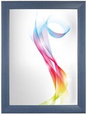 FRAMO Cadre photo Bois Bleu ardoise 36x10 cm à 36x150 cm, avec verre acrylique