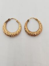 paire de  boucle oreille ancienne en plaqué Or créole torsadée