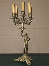 Grand Candélabre en Bronze à Décor Jeanne D'ARC 5 Branches