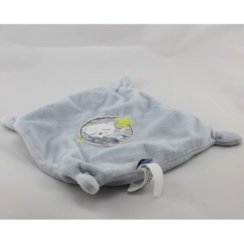 Doudou plat carré bleu - , ours