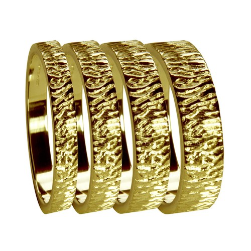 Main gravé 9ct jaune plat - main, or