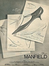 PUBLICITE ADVERTISING  1962   MANFIELD   chaussures