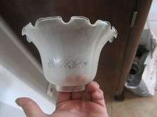 tulipe en verre pour luminaire ancien lampe lustre 