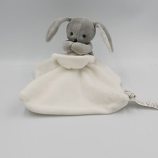 Doudou lapin gris blanc