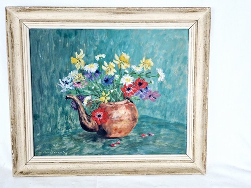 Tableau ancien signé - ancien, bouquet