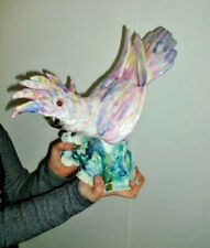 SUPERBE CACATOES EN FAIENCE  SIGNE  