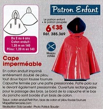 patron poupée fevrier 2015  cape imperméable + encart original  M.  et T.