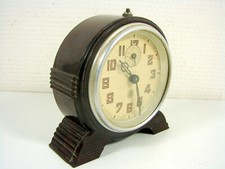 Beautiful French Art Deco Bakelite Alarm Clock from SMI 1930s
