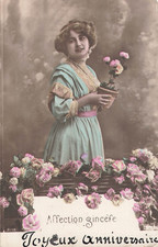 CP AFFECTION FEMME ELEGANTE MALLE OSIER POT ROSES FLEURS - 40635