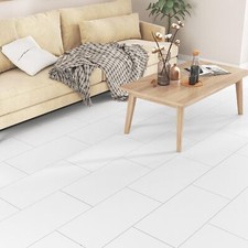 Dalle PVC Adhesive Sol Blanc Lino Sol Adhesif Couleur Unie Revetement De Sol ...