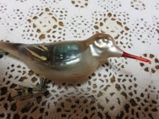 Très grand ancien oiseau en verre décoration de Noël longueur 14 cm sans plumes