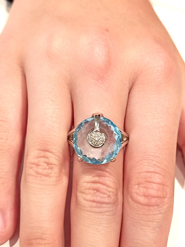 Bague blanc ct 750 - 18,