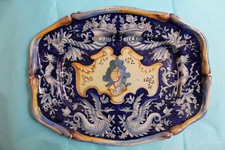 Plat faience héraldique Tours Blois Ulisse Emile balon ST Clément !!!!