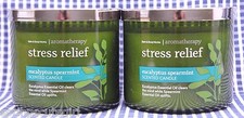 2 Bath Body Works Stress Relief EUCALYIPTUS SPEARMINT Aromatheropy 3-Wick Candle