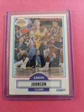 Magic Johnson Los Angeles Lakers Carte Basket NBA Fleer 1990-91 #93