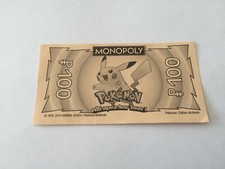 LOT X2 BILLET 100 PIÈCE DÉTACHÉE MONOPOLY POKEMON EDITION DE KANTO