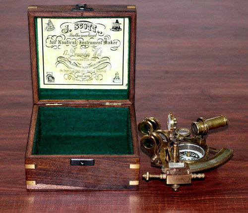 Ancien sextant laiton - en,