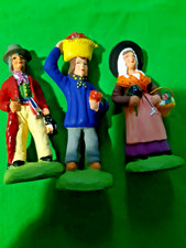 Santon Carbonel taille   7 cm le trio provençal  (voir photos)