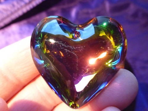 Pendentif coeur cristal - pendentif, en