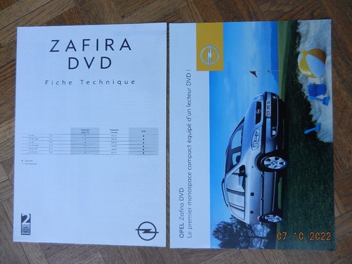 Catalogue opel zafira dvd aout - catalogue,