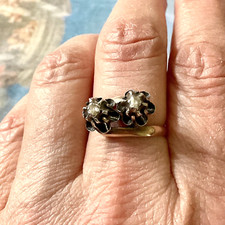 19eme  Napoleon III ROSE DE DIAMANTS, ARGENT, OR ROSE 18K, ANCIENNE BAGUE