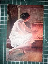 BQ059 CPA photo salon de Paris érotique circa 1910 nu peinture A.G Damm