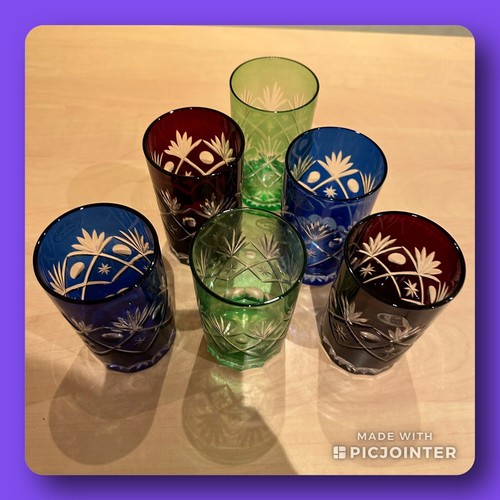 Six verres vin eau - eau, cristal