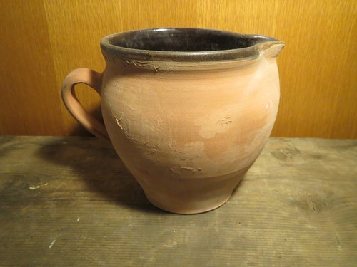 Ancien pot crème terre - pot,