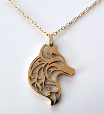 Collier tête loup en - collier, de