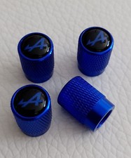 Lot 4 Bouchon De Valve En Aluminium Bleu Alpine Renault 