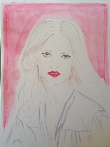 Portrait femme aquarelle - , femme, aquarelle