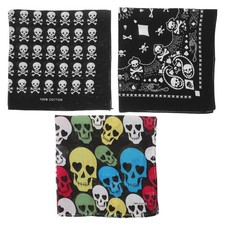  3 Pcs Foulard Tete De Mort Bandana Pour Hommes Bandeau D'Halloween Tête
