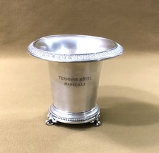 CHRISTOFLE  ancien pot / vase à cuillères TERMINUS HOTEL MARSEILLE métal argenté