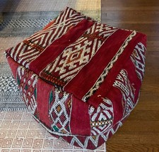 Vintage Kilim Ottoman Pouf