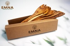 EMNA - Lot de 5 cuillères en bois d'olivier - cadeau noces de bois | Noël Femme