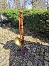 Pied de lampe en bois et céramique