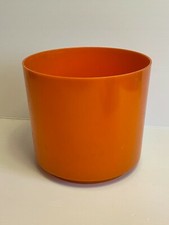 Cache pot Plastique ORANGE  Vintage An 70's