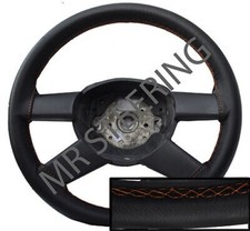 Couvre Volant En Cuir Noir Réel Pour Audi A3 Avec Couture Orange Neuf 1996-2003