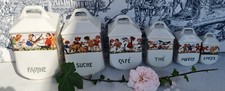 RARE 6 POTS A EPICES FAIENCE DECOR ENFANTS ANNEES 20