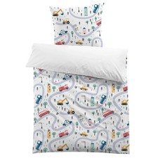 Housse de Couette Voiture 140x200 Enfant Garçon Parure de Lit en Microfibre 1...