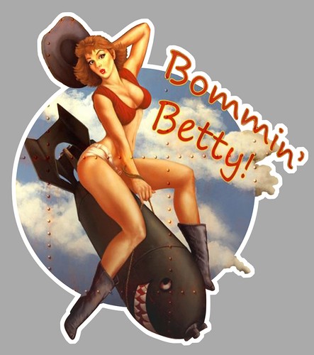 Pinup bomb avion nose art - pinup,