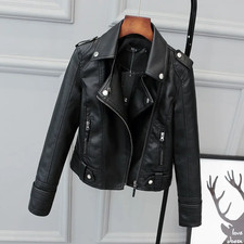Veste En Cuir PU Slim Pour