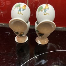 Lot de 4 Coquetiers Vintage Motif Poules - Décoration Cuisine Retro