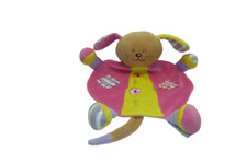 Doudou lapin plat rose comme
