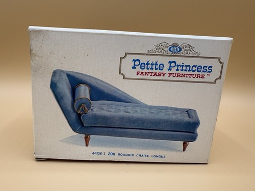 Vtg blue boudoir chaise lounge - blue,
